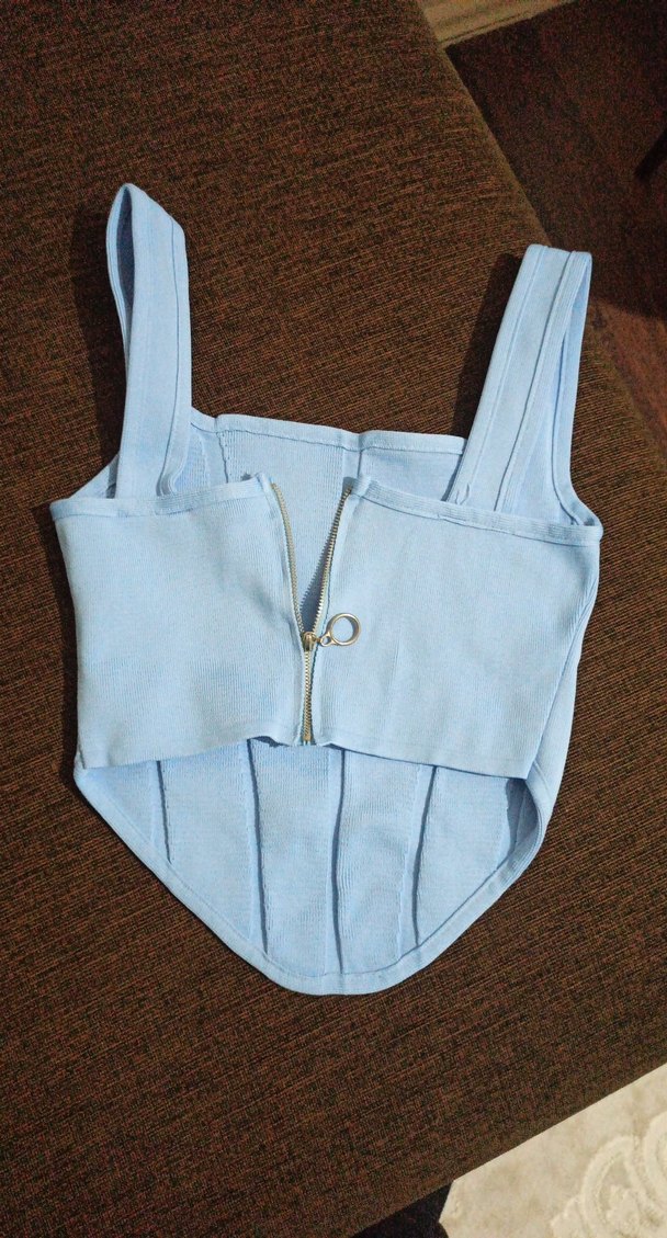 Mavi Askılı Kadın Büstiyer - Görsel 3