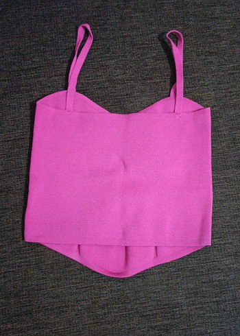 Pembe Askısız triko bustiyer - Görsel 2