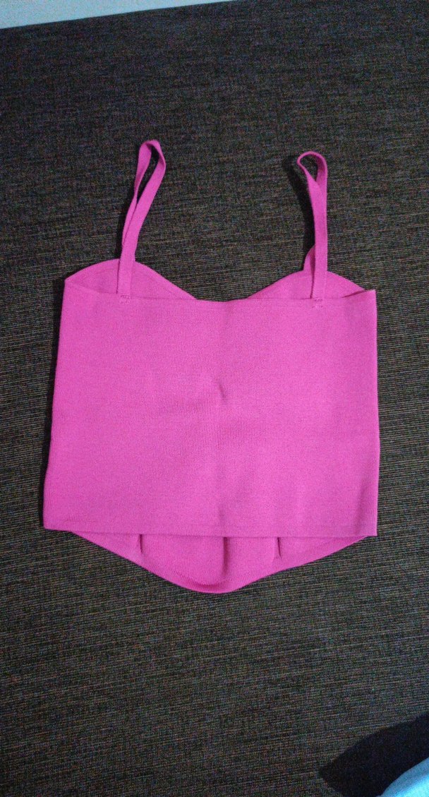 Pembe Askısız triko bustiyer - Görsel 2