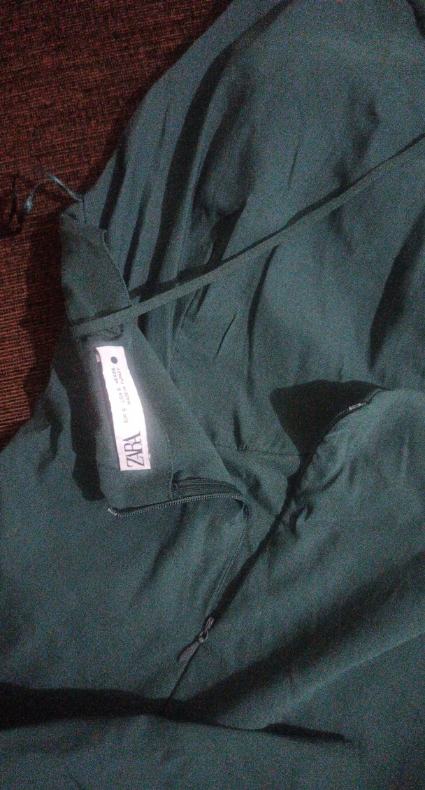 Yeşil Drapeli Straplez mini Elbise - Görsel 4