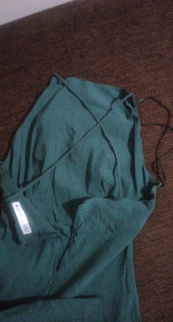 Yeşil Drapeli Straplez mini Elbise - Görsel 5