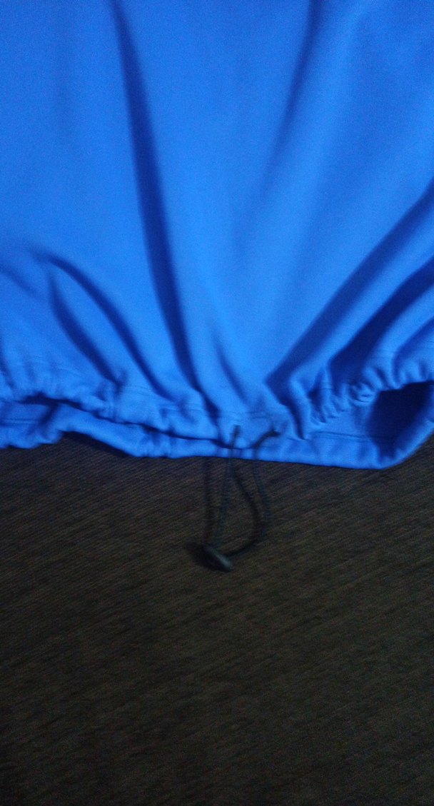 Mavi Crop Sweatshirt Uzun Kollu Salaş Kesim - Görsel 2