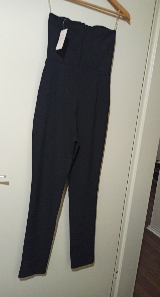 Siyah Straplez Kadın Tulum - Görsel 3