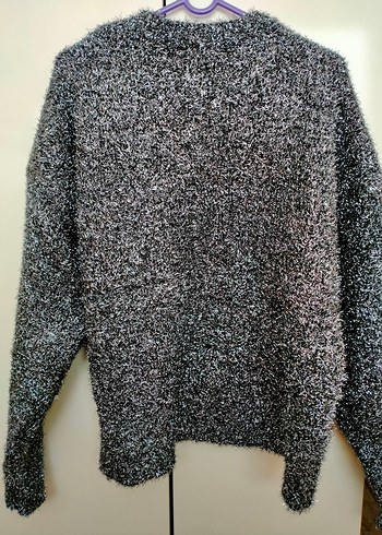 Gri Örgü Kadın Kazak Uzun Kollu - Görsel 3