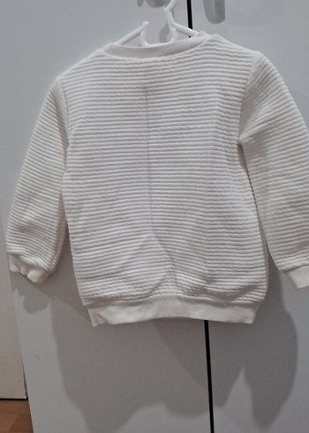 Koton Nakışlı Beyaz Kız Çocuk Triko Sweatshirt