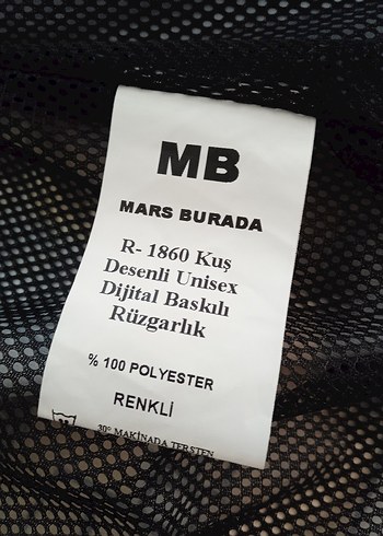 Beden Renkli Baskılı Fermuarlı yağmurluk