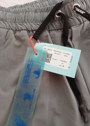 Off-White gri Bel Bantlı Rahat Kesim Erkek Pantolon - Görsel 2