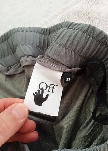 Off-White gri Bel Bantlı Rahat Kesim Erkek Pantolon - Görsel 4