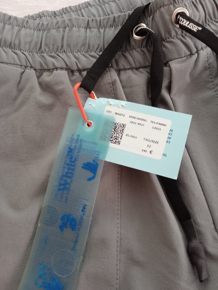 Off-White gri Bel Bantlı Rahat Kesim Erkek Pantolon - Görsel 2