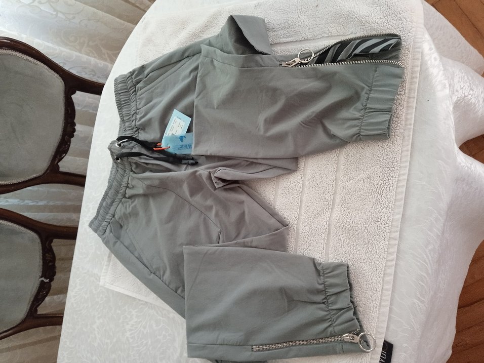 Off-White gri Bel Bantlı Rahat Kesim Erkek Pantolon - Görsel 5