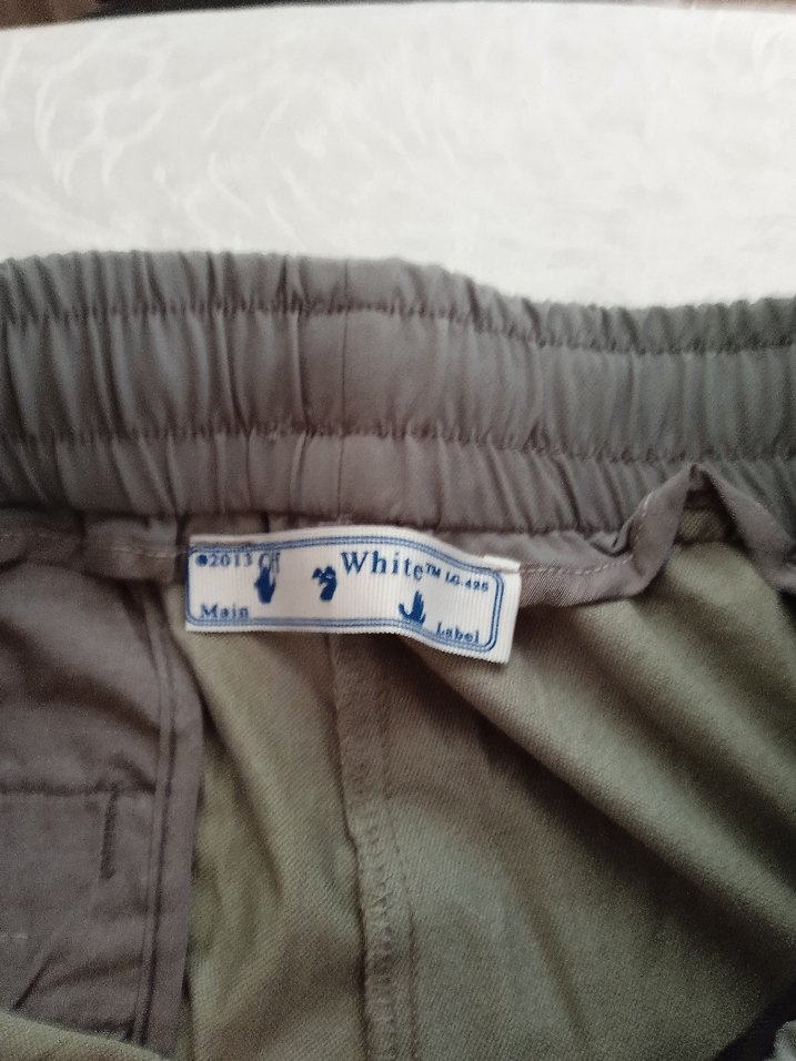 Off-White gri Bel Bantlı Rahat Kesim Erkek Pantolon - Görsel 3