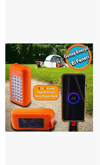 Güneş Enerjili PowerBank ve Led fener - Görsel 2