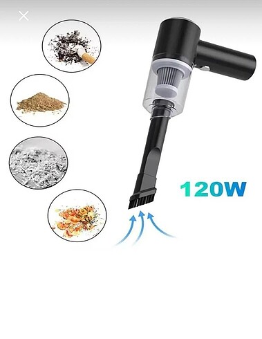 Çift Fonksiyonlu Araç içi ve Ev Kullanımına Uygun Şarjlı El Süpü - Görsel 2