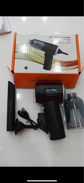 Çift Fonksiyonlu Araç içi ve Ev Kullanımına Uygun Şarjlı El Süpü - Görsel 4