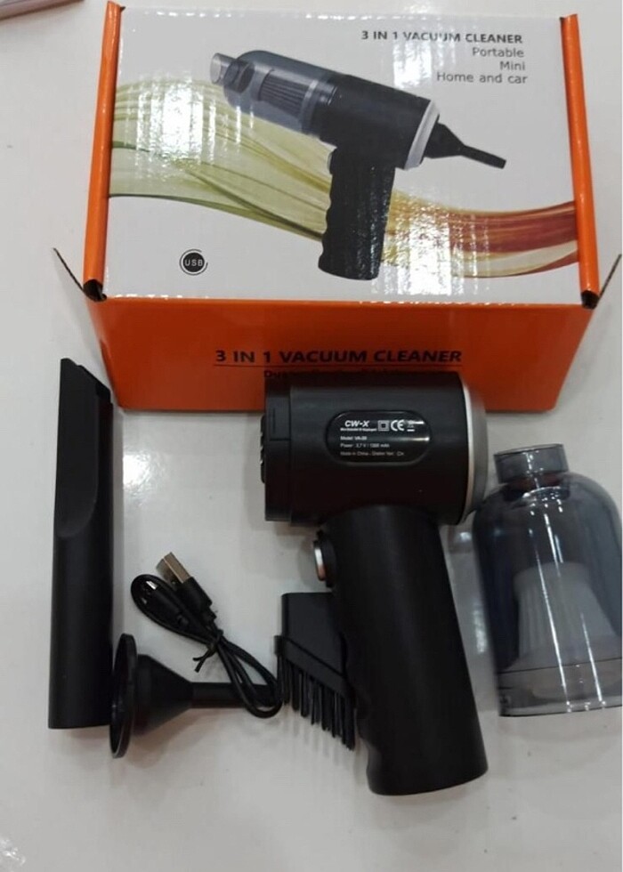 Çift Fonksiyonlu Araç içi ve Ev Kullanımına Uygun Şarjlı El Süpü - Görsel 4