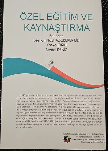 Özel Eğitim ve Kaynaştırma Kitabı