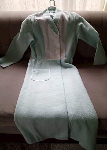 Uzun Kol Beyaz Vintage Kadın Sabahlık - Görsel 4