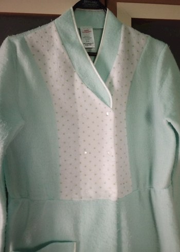 Uzun Kol Beyaz Vintage Kadın Sabahlık - Görsel 9