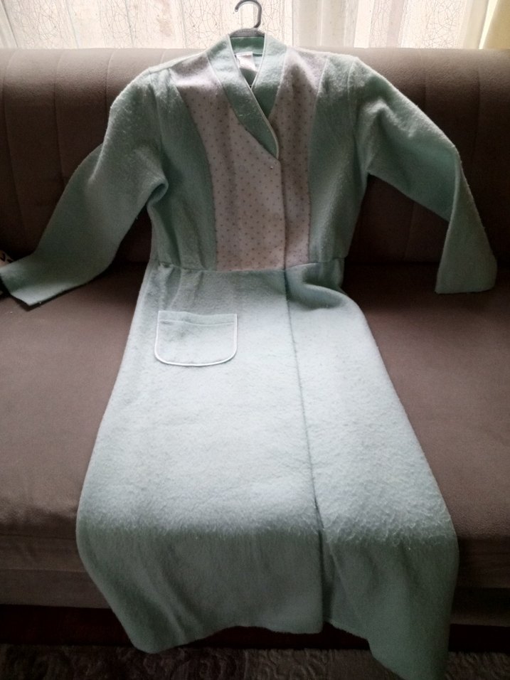 Uzun Kol Beyaz Vintage Kadın Sabahlık - Görsel 4