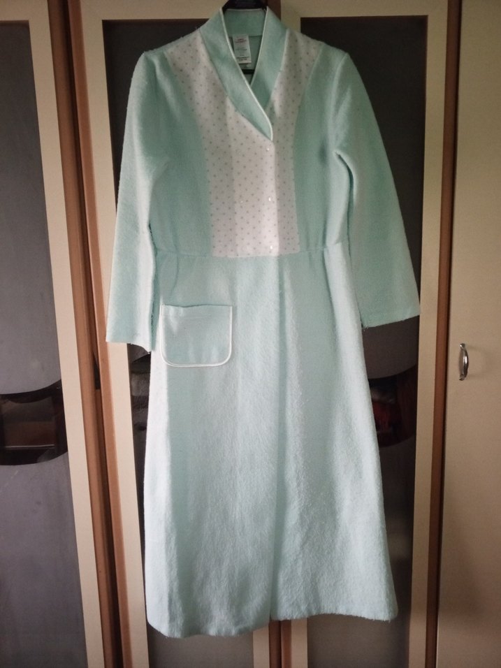 Uzun Kol Beyaz Vintage Kadın Sabahlık - Görsel 2