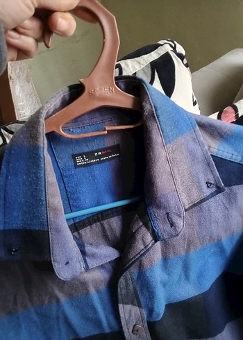 Erkek Mavi Batik Desenli Uzun Kollu Gömlek - Görsel 7