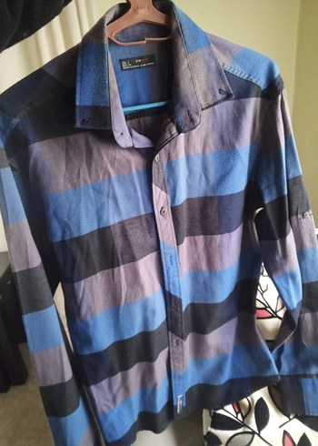 Erkek Mavi Batik Desenli Uzun Kollu Gömlek - Görsel 5