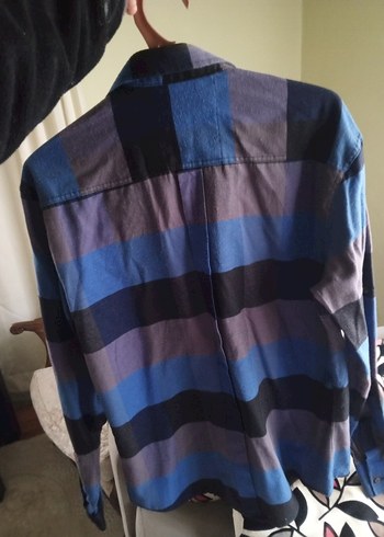 Erkek Mavi Batik Desenli Uzun Kollu Gömlek - Görsel 8