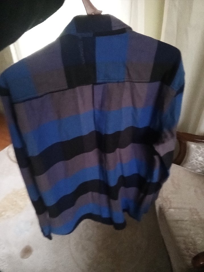 Erkek Mavi Batik Desenli Uzun Kollu Gömlek - Görsel 2