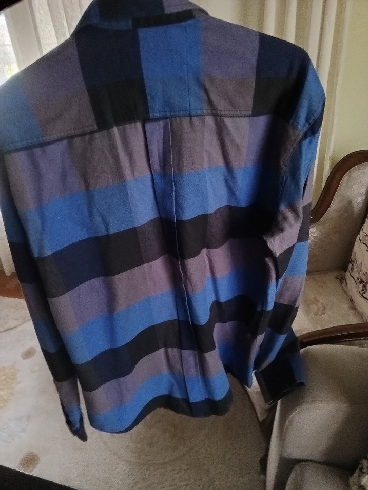 Erkek Mavi Batik Desenli Uzun Kollu Gömlek - Görsel 4