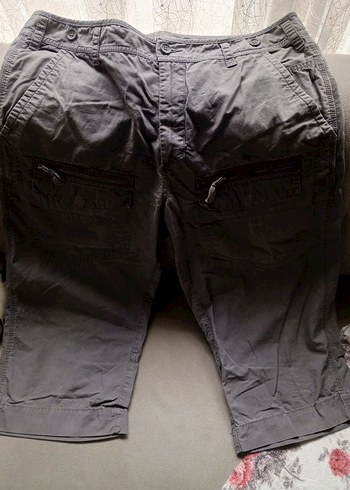 Gri Keten Bel Detaylı Midi Erkek Bermuda - Görsel 3