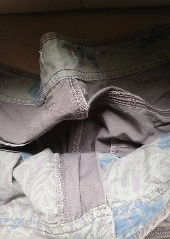 Gri Keten Bel Detaylı Midi Erkek Bermuda - Görsel 5