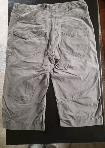 Gri Keten Bel Detaylı Midi Erkek Bermuda - Görsel 7