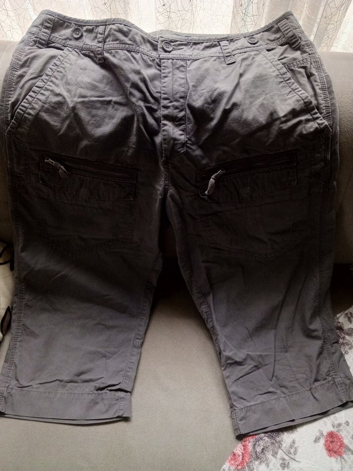 Gri Keten Bel Detaylı Midi Erkek Bermuda - Görsel 3