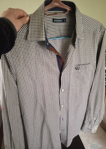 Erkek Gri Kareli Uzun Kollu Gömlek - Görsel 5