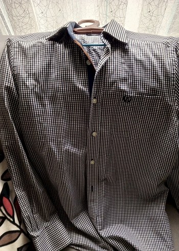 Erkek Gri Kareli Uzun Kollu Gömlek - Görsel 2