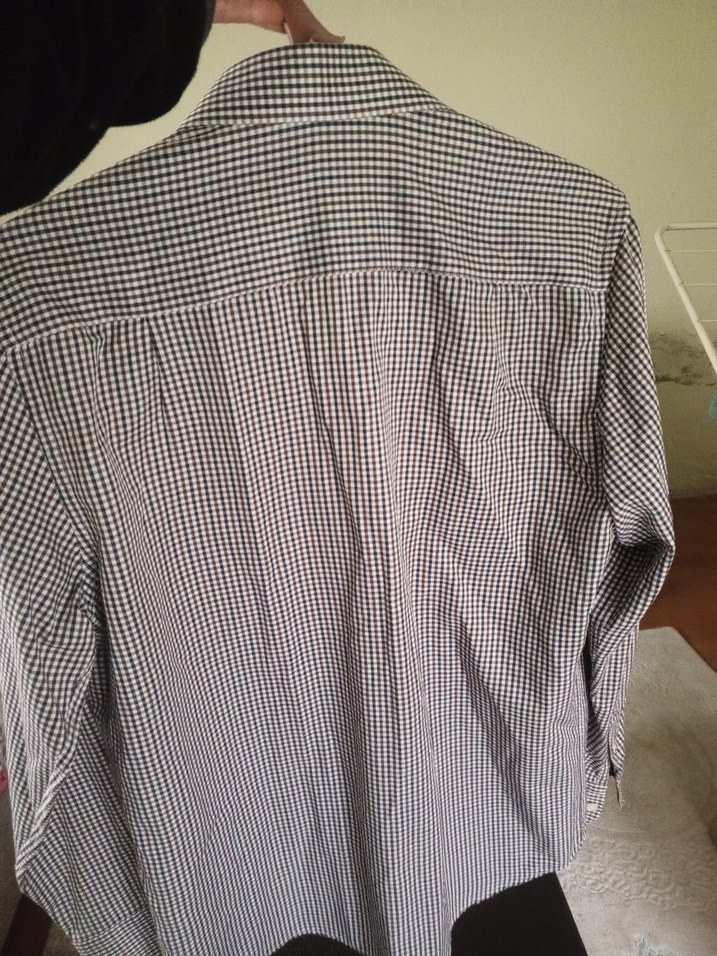 Erkek Gri Kareli Uzun Kollu Gömlek - Görsel 4