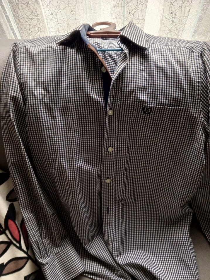 Erkek Gri Kareli Uzun Kollu Gömlek - Görsel 2