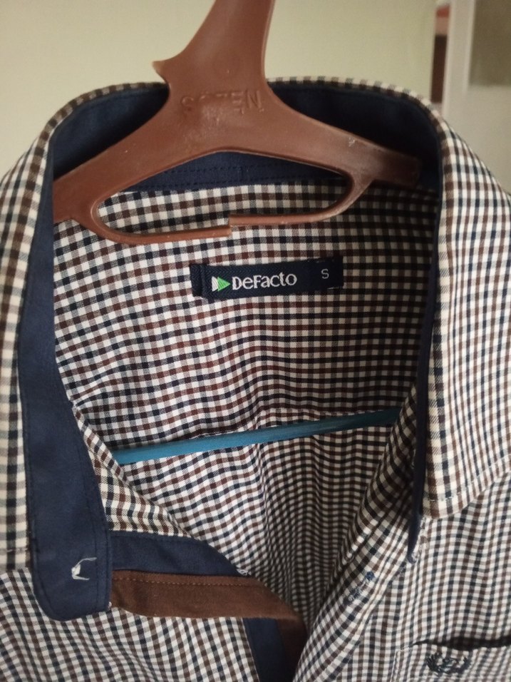 Erkek Gri Kareli Uzun Kollu Gömlek - Görsel 3