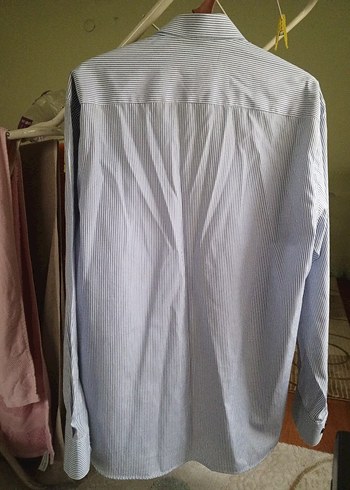 Gri Çizgili Erkek Uzun Kollu Gömlek - Görsel 9
