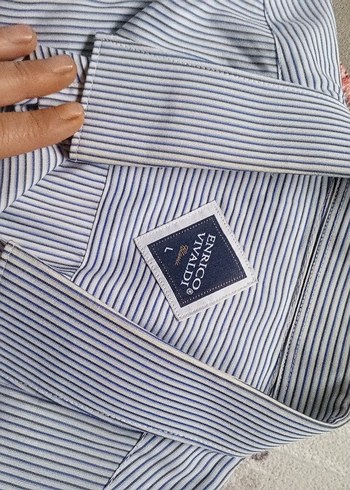 Gri Çizgili Erkek Uzun Kollu Gömlek - Görsel 6