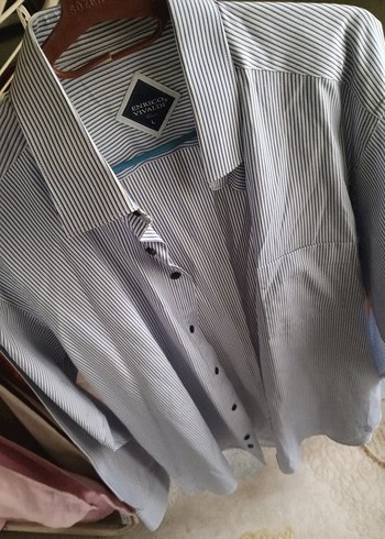 Gri Çizgili Erkek Uzun Kollu Gömlek - Görsel 5