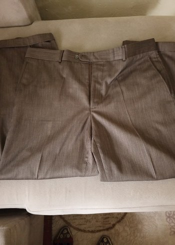 Bej Keten Kumaşlı Kemerli Erkek Pantolon - Görsel 8