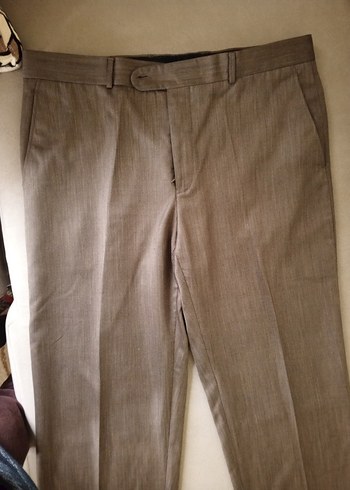Bej Keten Kumaşlı Kemerli Erkek Pantolon - Görsel 3
