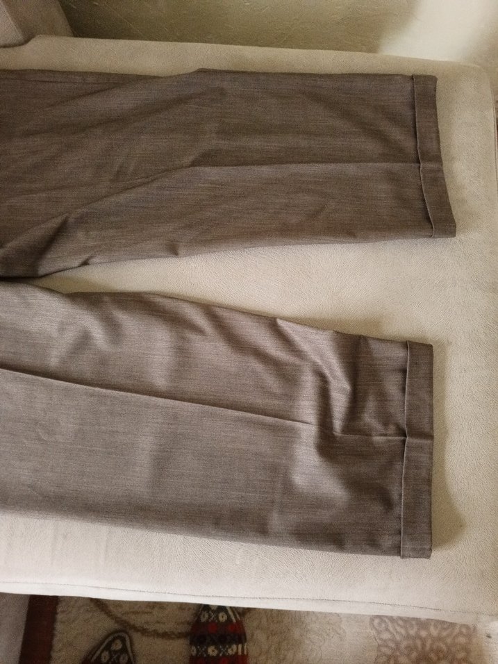 Bej Keten Kumaşlı Kemerli Erkek Pantolon - Görsel 5