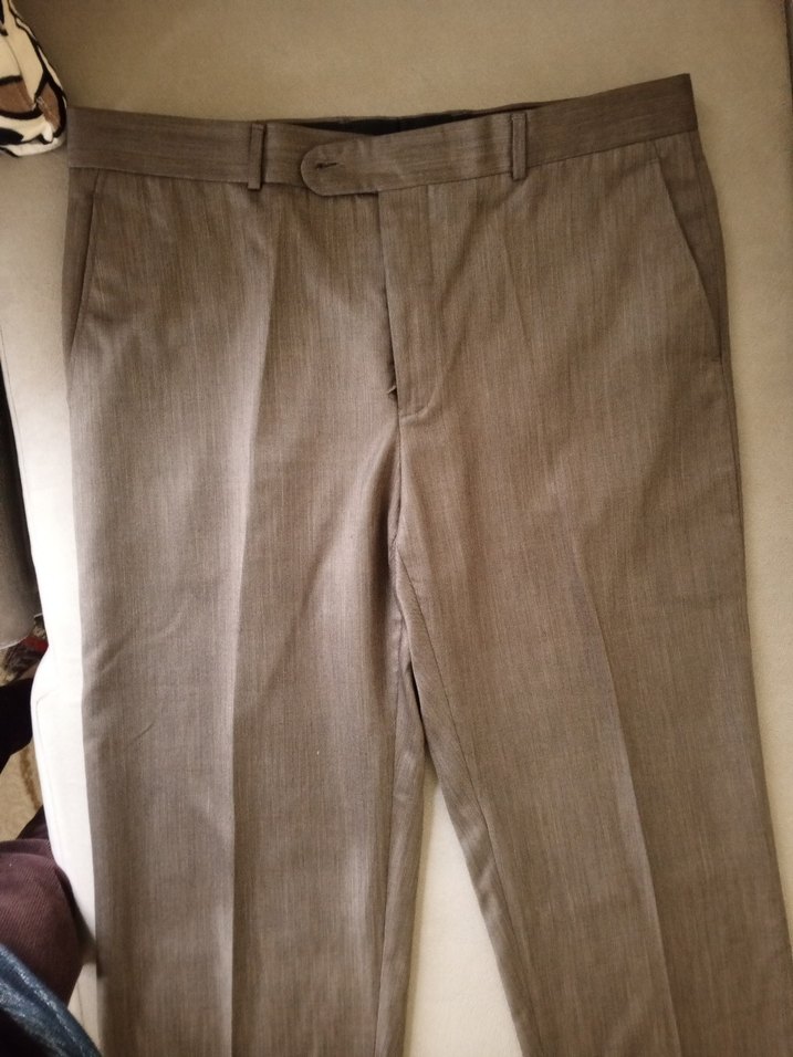 Bej Keten Kumaşlı Kemerli Erkek Pantolon - Görsel 3