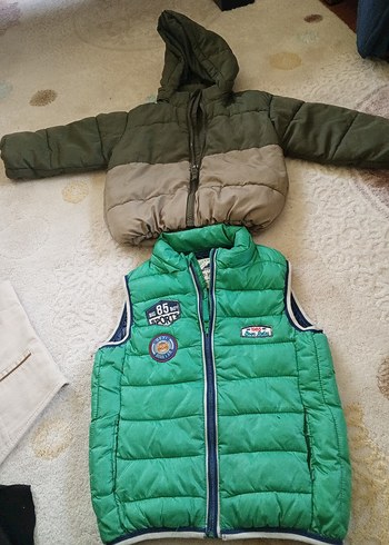 Erkek Çocuk Haki Fermuarlı Ceket/ mont