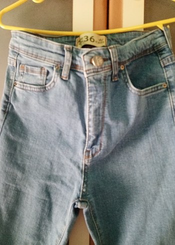 36 Beden Mavi Denim Kadın Midi Boy Jean