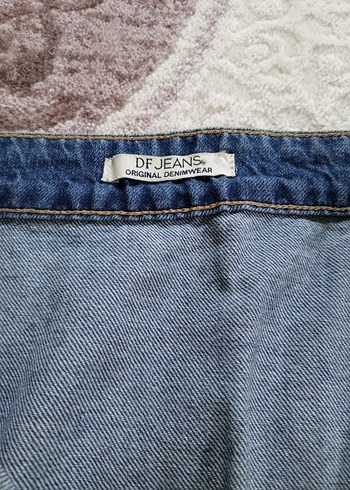40 Beden mavi Renk Düğmeli Mavi Denim Midi Etek