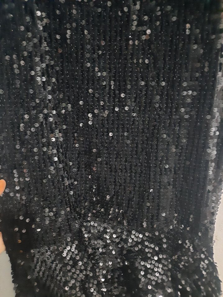 Uzun Kollu Siyah Drapeli Abiye Elbise - Görsel 2