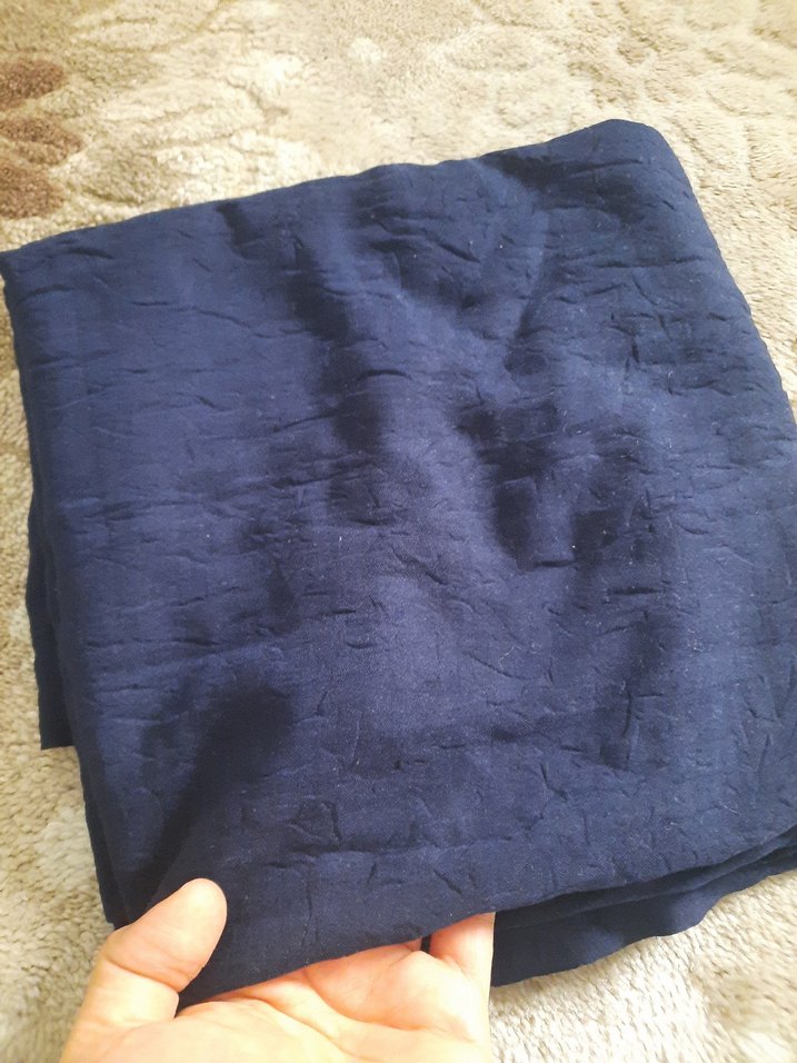 Düz Lacivert bambu şal - Görsel 2